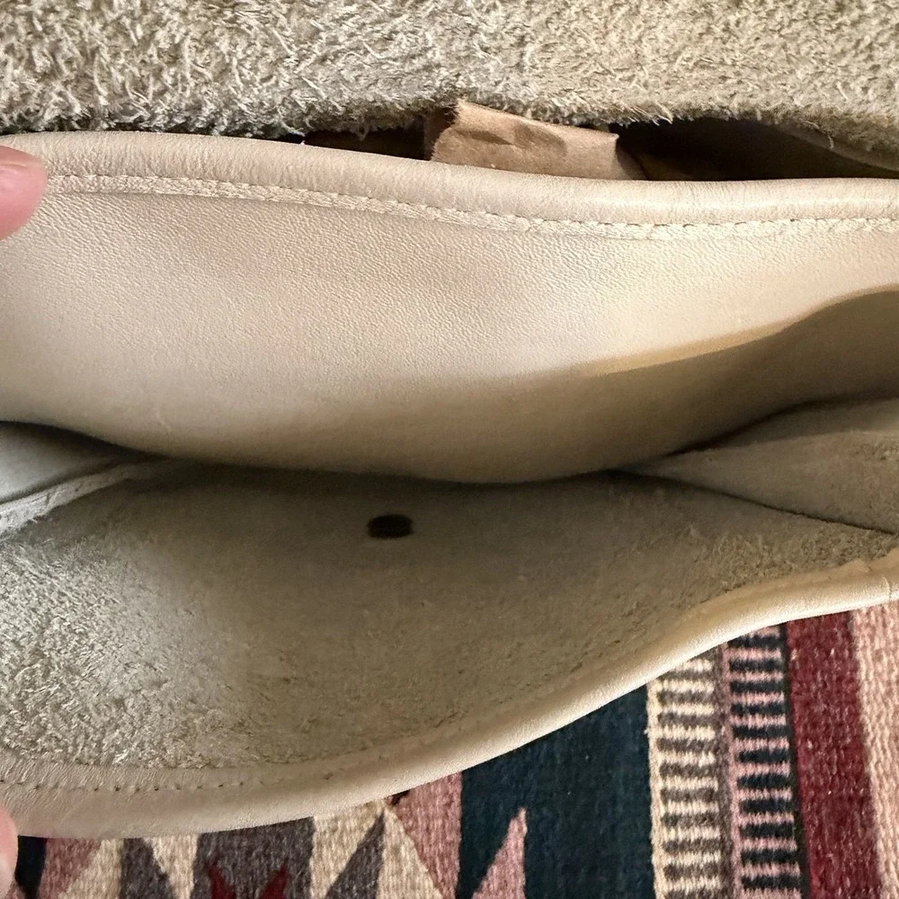 Vintage 1980s Coach Station Bag Satchel In Bone Beige Shoulder Purse Made In USA